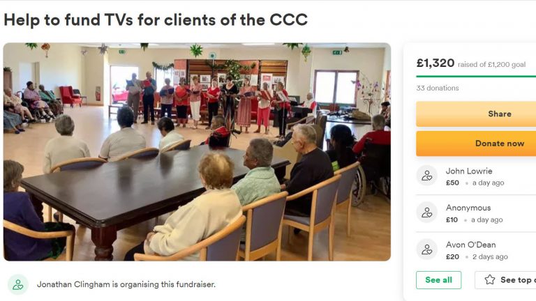 Help us to raise funds to fund two TVs for clients of the CCC on St Helena